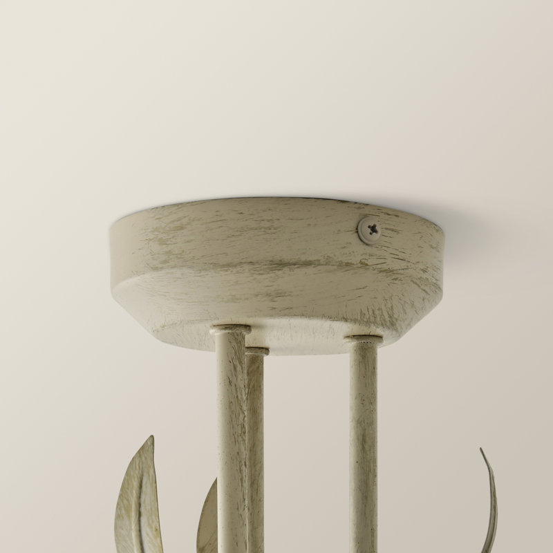 Blum Semi Flush Mount, Distressed Cream, No