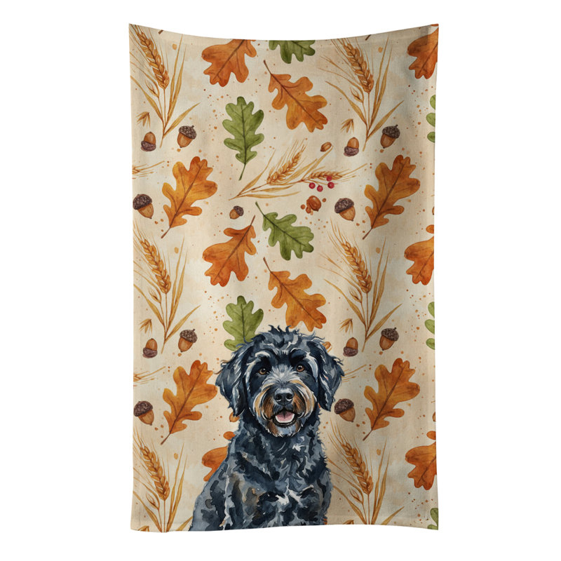 Serviette de cuisine noire portugaise, Black Portuguese Water Dog