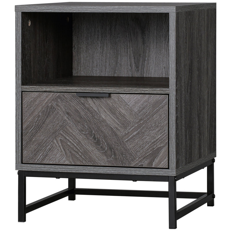Ajeya 40cm W Steel Bedside Table