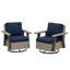 Ensemble de chaises berçantes pivotantes d'extérieur, ensemble de chaises de patio en rotin et osier à 360 °-120471942