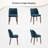 Upholstered Dining Chair with Wood Legs, Wing Backrest, Wooden Kitchen Chair with Thick Cushions-2068406004
