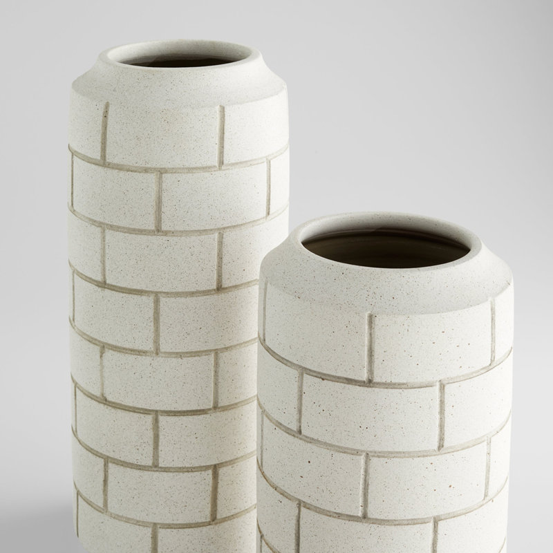 Mason Handcrafted Ceramic Table Vase, 15" H x 8" W x 8" D