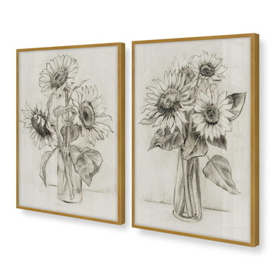 «Happy Sunflower Sketches», ensemble de 2 impressions