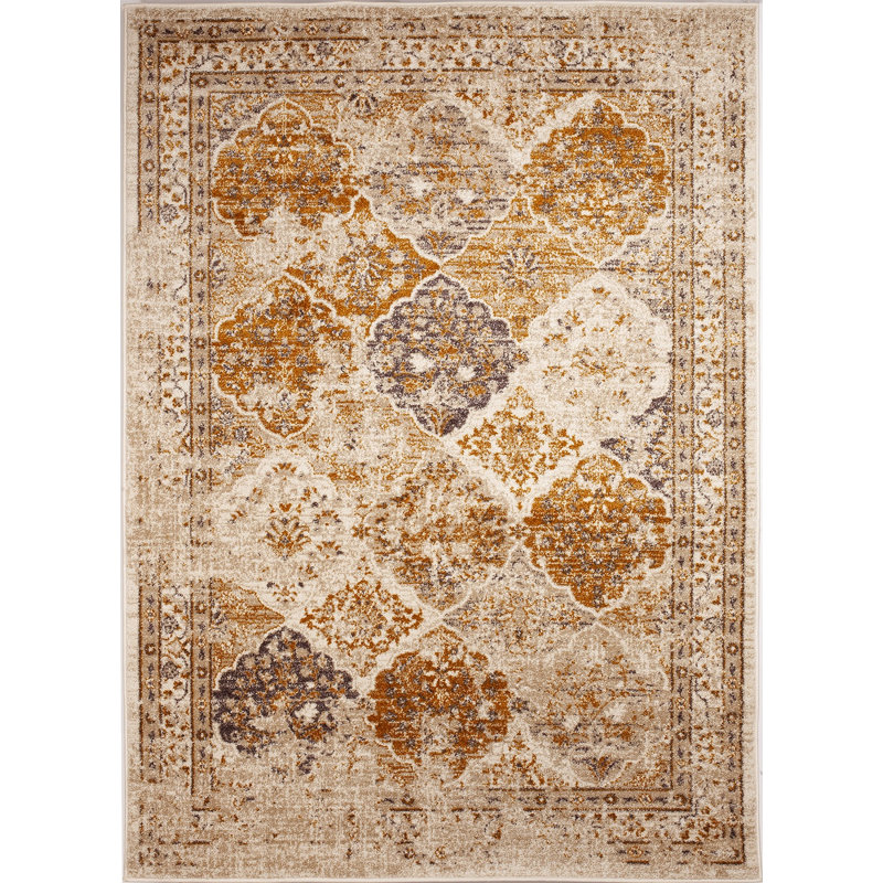 Tapis oriental brun clair, Rectangle 6 pi 7 po x 9 pi 2 po
