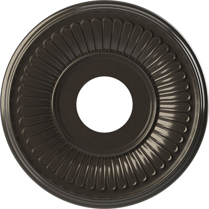 Berkshire Thermoformed PVC Ceiling Medallion, Metallic Charcoal, 22" H x 22" W x 1" D