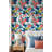 White Background Wallpaper Red Green Removable Wall Decor