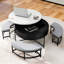 Table basse à plateau relevable moderne avec rangement et 3 repose-pieds blanc et noir-2009061250