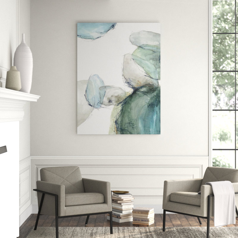 Blue Pebbles II Painting by Janice Sadler, 63" H x 47" W, Outdoor