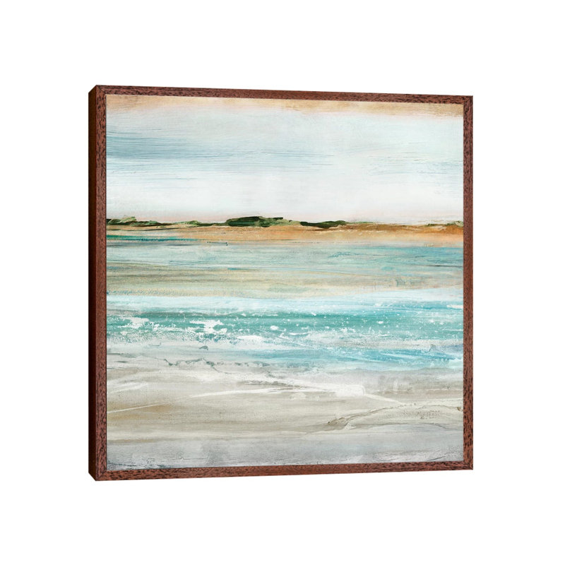 Retrospective I by Isabelle Z - Painting on Canvas, Classic Brown Wood Framed, 45.72 cm H x 45.72 cm W