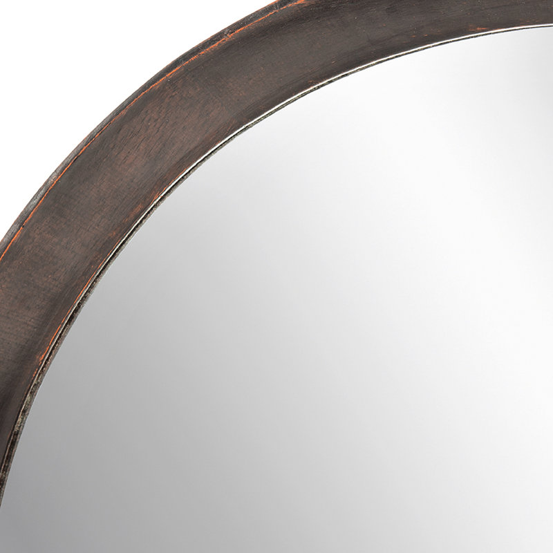Miroir transitionnel 20 po x 1,5 po en bois de manguier. Décoration de salle de bain et de vestibule. Cadre solide, 19,8 po x 19,8 po x 1,3 po, 4,3 lb, vestibule décoratif brun foncé éblouissant. Éclat