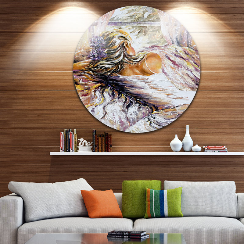 «The River over the Girl Abstract», peinture, H 38 po x l 38 po x P 1 po, Métal