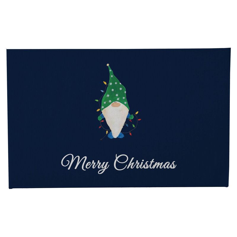 Paillasson Merry Christmas, L 21 po x L 34 po, Marine
