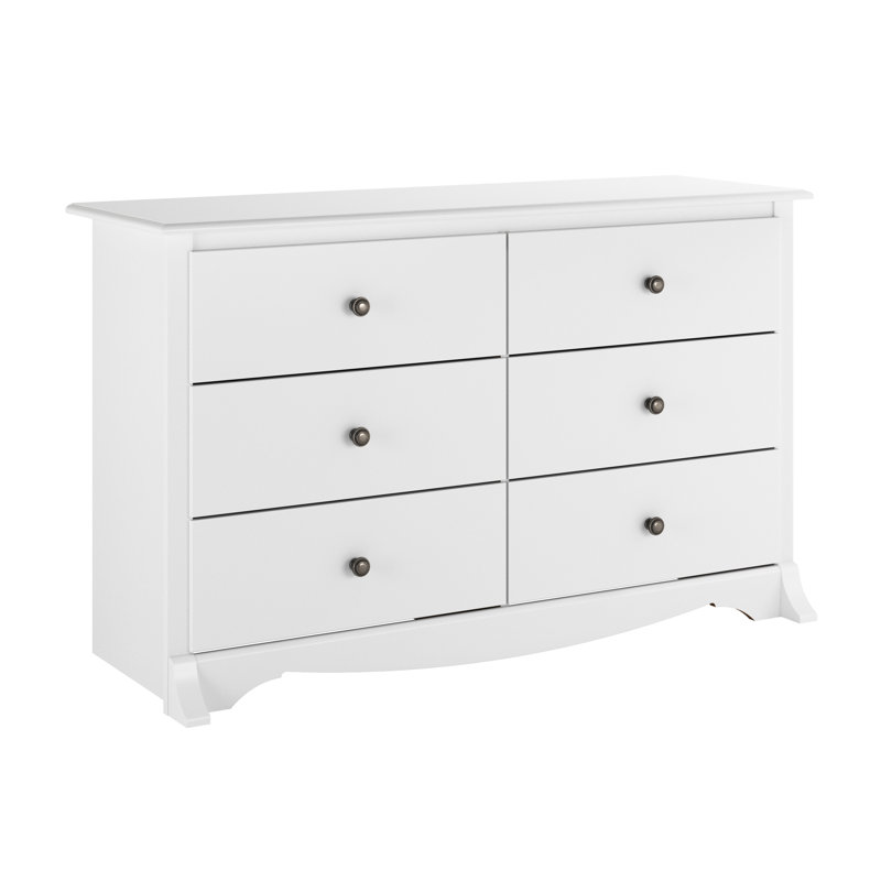 Wahhaj Compact 6 Drawer 48" W Double Dresser, Bright White