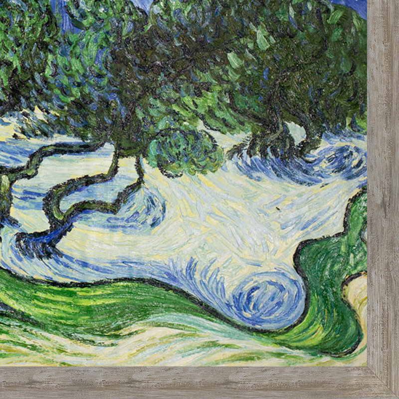 « tree tree » avec les alpilles en arrière-plan par vincent van gogh-picture cadre, peinture sur toile, Étain métropolitain