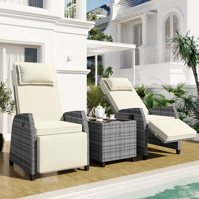 Ensemble pour deux personnes en rotin d'extérieur avec table basse réglable, idéal pour la cour, la piscine et le balcon