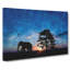 Elephant At Sunset - Wrapped Canvas-61877172