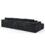 132" U-Shaped Chenille Sectional Sofa, Cloud Style Boneless Sofa with Lounges, Modern Upholstered Couch with Cup Holders & Side Pockets, Compression Sofa for Living Room, No Assembly Required,Black