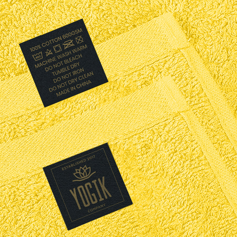 Yogik Supreme 6 Piece 100% Cotton Towel Set, Yellow