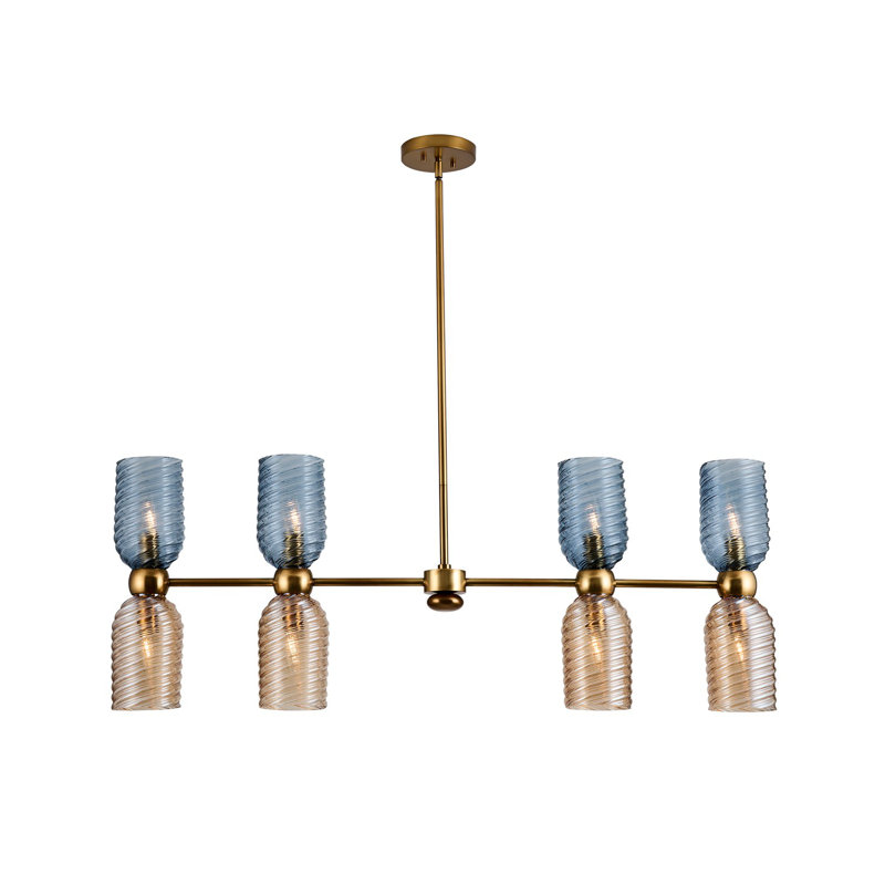 Azul 8 LT Aged Gold Linear Pendant Kalco