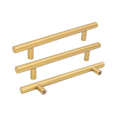 5 Pack Brushed Brass Cabinet Handles Kitchen Hardware Knobs Drawer Pull Handles for Kitchen Knobs - Cabinet Hardware 5in Hole Center