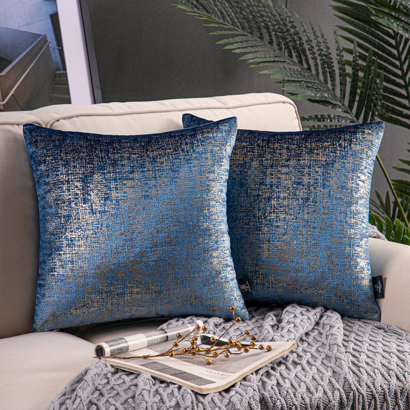 Bronzing Pillow Cover, Beige, 18" x 18"
