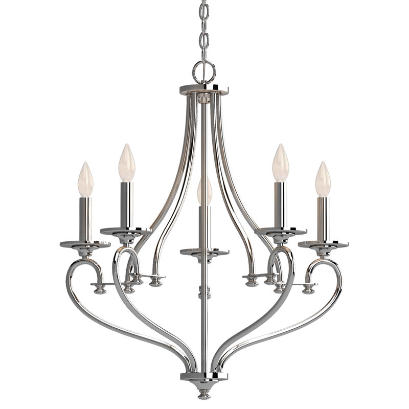 Lustre candélabre intérieur en chrome 5 lumières 3185-3 Amarya