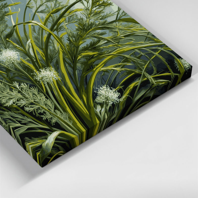 «Botanical Dill Green», art mural sur toile, H 12 po x l 12 po