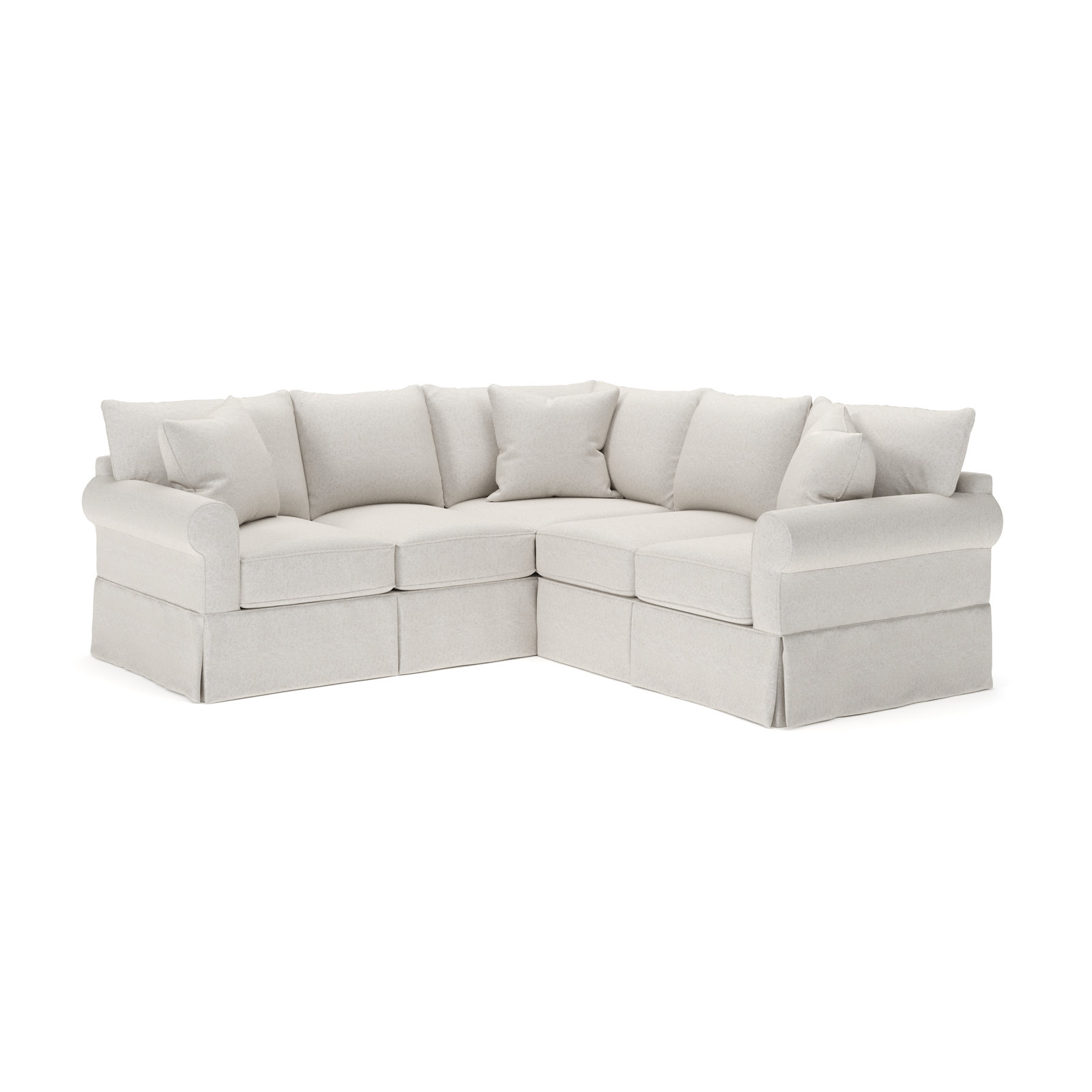 Amari Slipcovered L-Sectional, Left Hand Facing, Macarena Light Gray Canvas