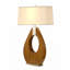 Lampe de table contemporaine haut de gamme Pearson 76 cm (30 po), bois de noyer et nickel brossé, abat-jour en lin blanc, interrupteur rotatif à 3 positions, compatible avec les DEL