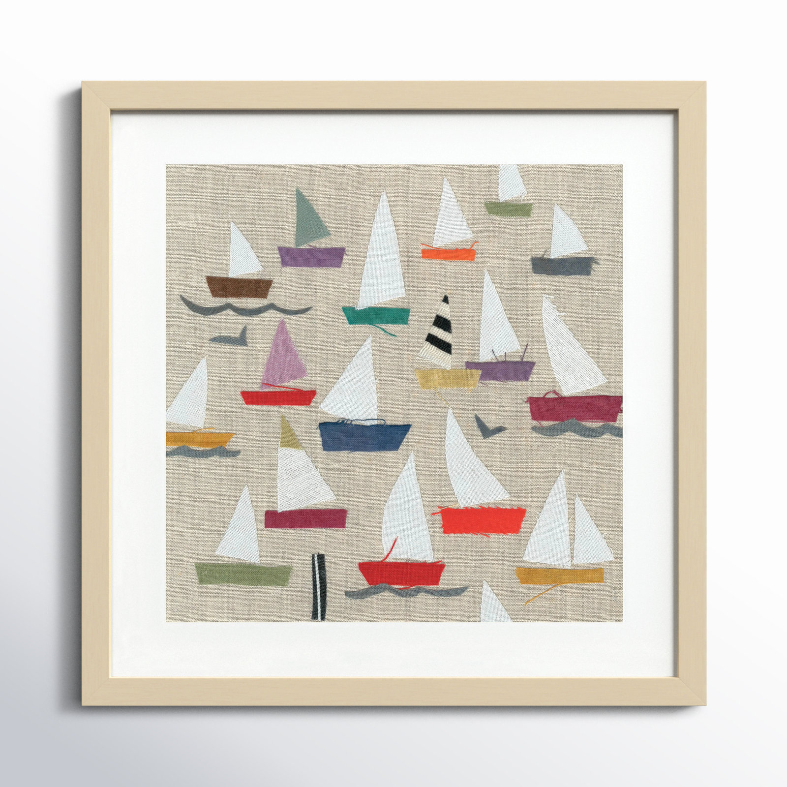 Plain Sailing Print by Jenny Frean, Brown, 21" H x 21" W x 1" D