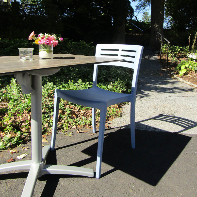 Chaise de salle à manger d'extérieur empilable, 16, Bleu denim