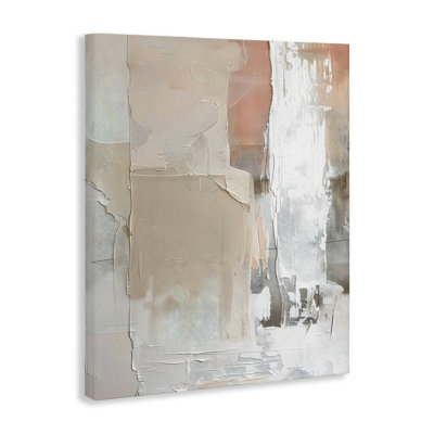 Subtle Blush Abstract Canvas, design by Riley B