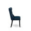 Cet ensemble de salle à manger 7 pièces comprend une table rectangulaire et 6 chaises parsons en tissu en polyester bleu marine avec dossier capitonné à boutons - finition noir sablé.-1820037434