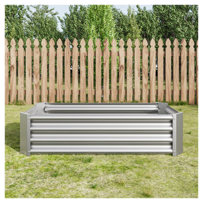 Lit de jardin surélevé en métal galvanisé 4 x 2 pi - Boîte à fleurs d'extérieur pour légumes, herbes et fleurs