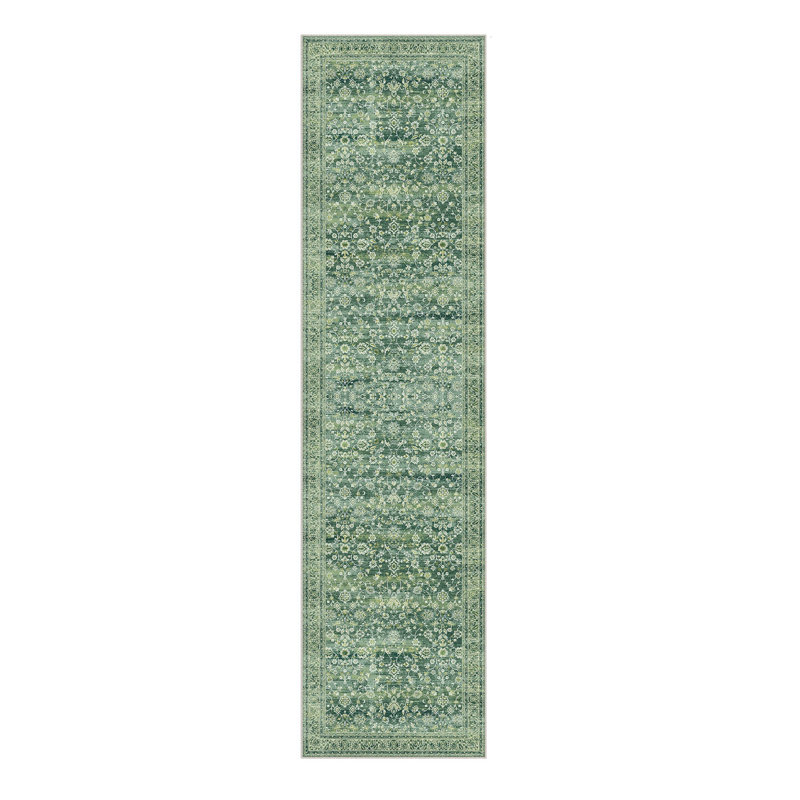 Tapis vert Braeden, Tapis de couloir 2 pi 3 po x 7 pi 6 po, Vert