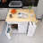 46" Rubber Wood Drop-Leaf Countertop Kitchen Cart With Internal Storage Rack & Towel Rack-1942565192