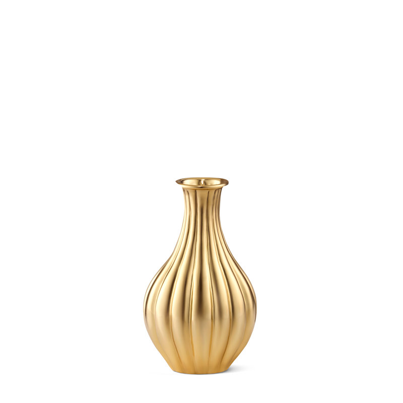 Reine Bud Vase, Brass, 4.8" H x 2.7" W x 2.7" D