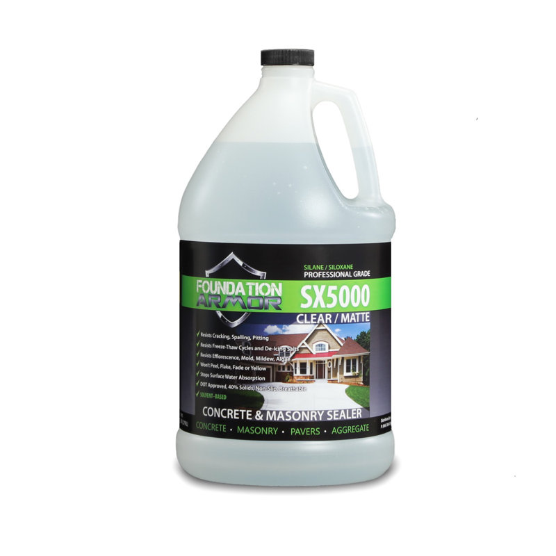 1 GAL Armour SX5000 PRO-Grade Solvent Based Silane-Siloxane Water Repellent Concrete And Masonry Sealer