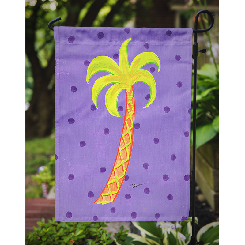 Drapeau de jardin 2 côtés palmier tree, Mauve