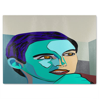 Thoughtful boy Designer Glass Chopping Board