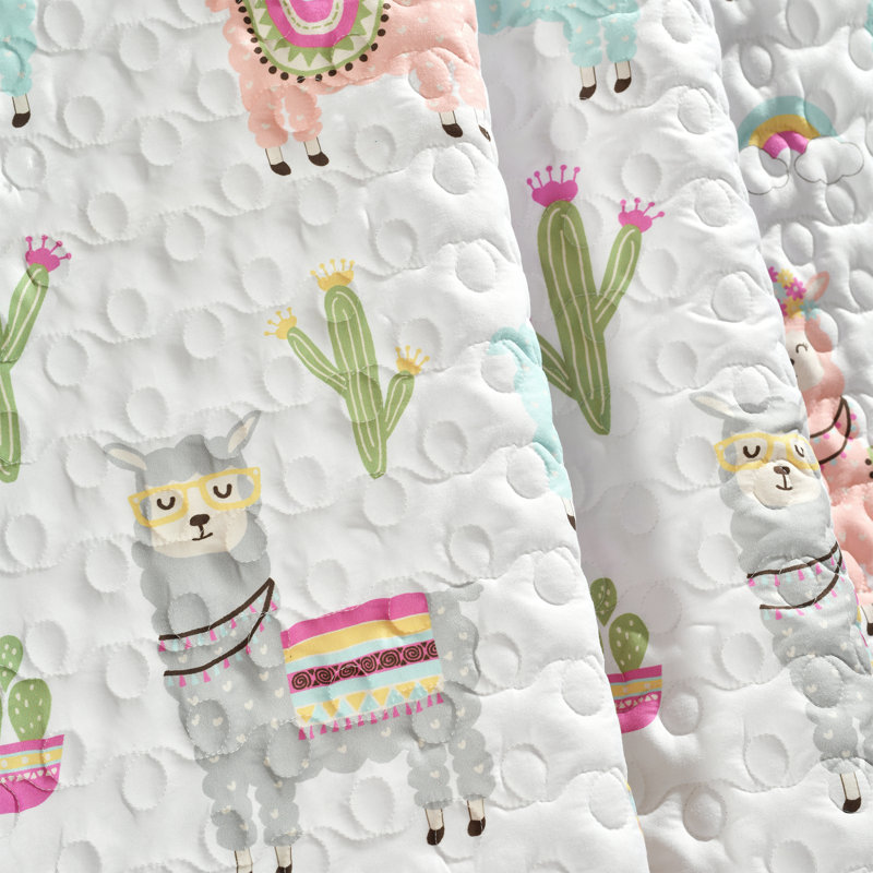 Southwest Llama Cactus Reversible Toddler Throw Blanket