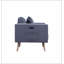 Fauteuil en lin gris foncé à 4 pieds