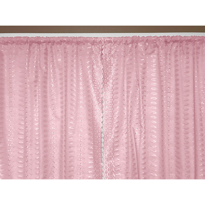 Hollander Cotton Blend Room Darkening Curtain Pair, Pink, 42" W x 108" L