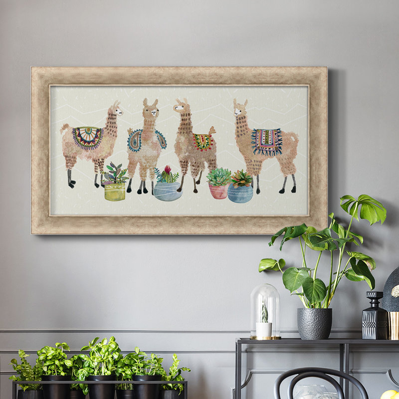 Toile encadrée de qualité supérieure «Llama Party» prête à être accrochée, H 29 po x l 53 po x P 1,25 po