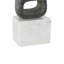 Cole And Grey Marble Cutout Oval Geometric Bookends With White Block Base