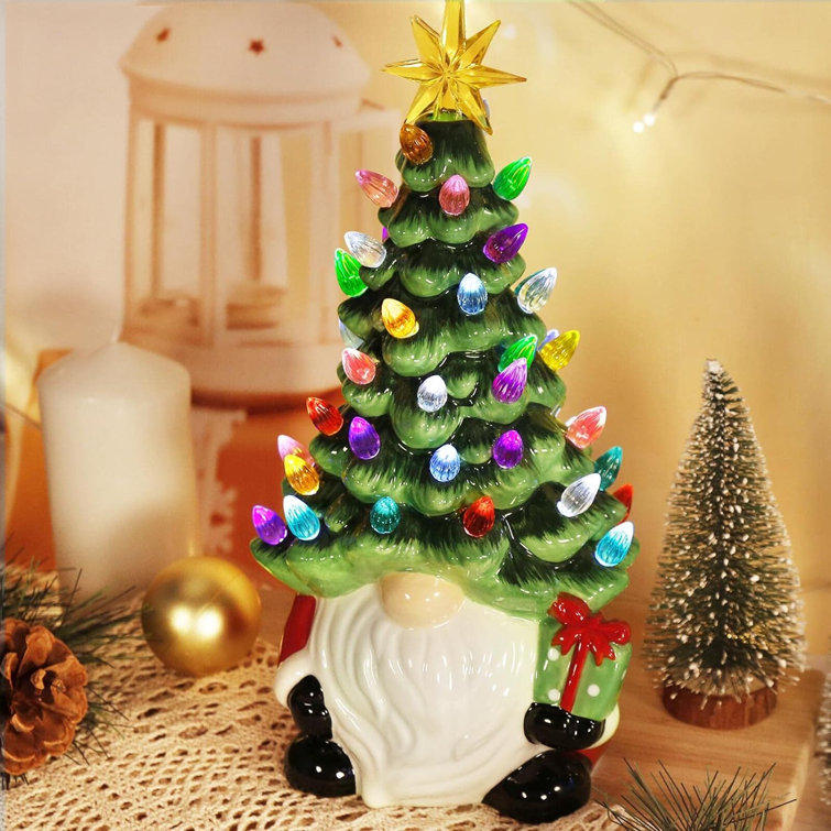  Ceramic Christmas Tree Tabletop Ornaments Vintage