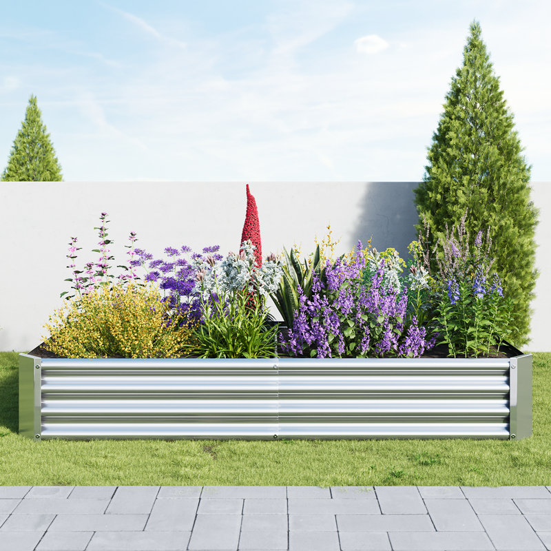 Metal Garden Bed, Silver