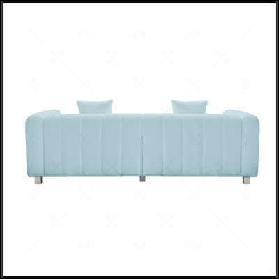 Causeuse en velours de qualité supérieure, canapé rembourré à bulles moderne avec pieds en métal et 2 coussins pour le salon, la chambre à coucher.