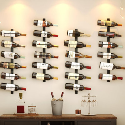 2 Pack 12 Bottle Wall Wine Rack For 24 Wine Bottles, DIY Detacha...