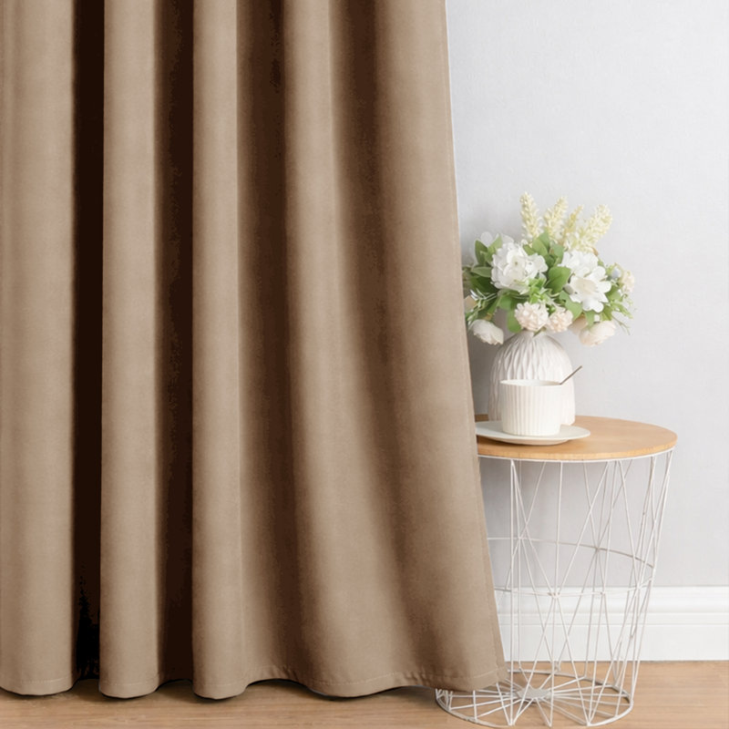 100% Room Darkening Blackout Drapes for Bedroom & Living Room, Beige, 167cm Width x 137cm Drop
